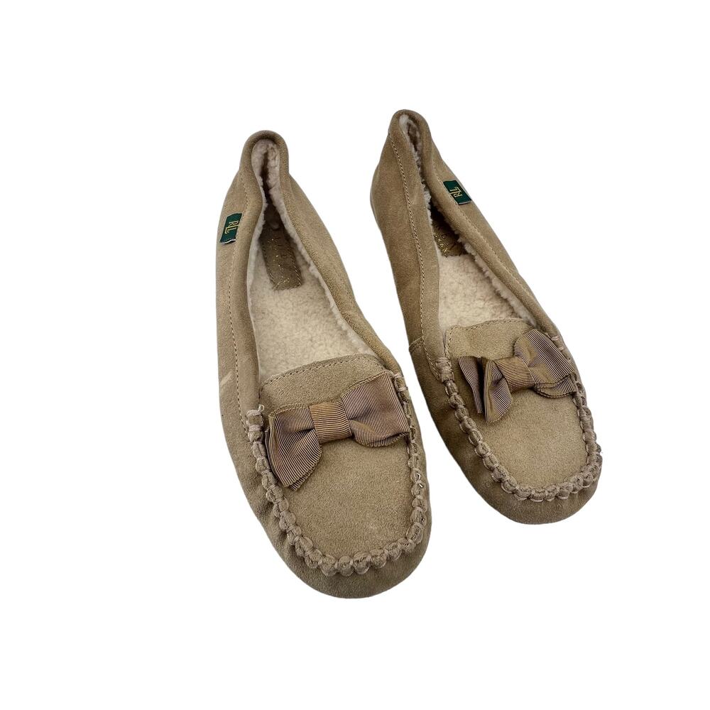 Lauren Ralph Lauren Size 8 Slippers Drivers Slip On Leather Sheep Skin Slip On